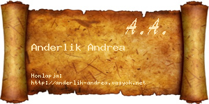 Anderlik Andrea névjegykártya